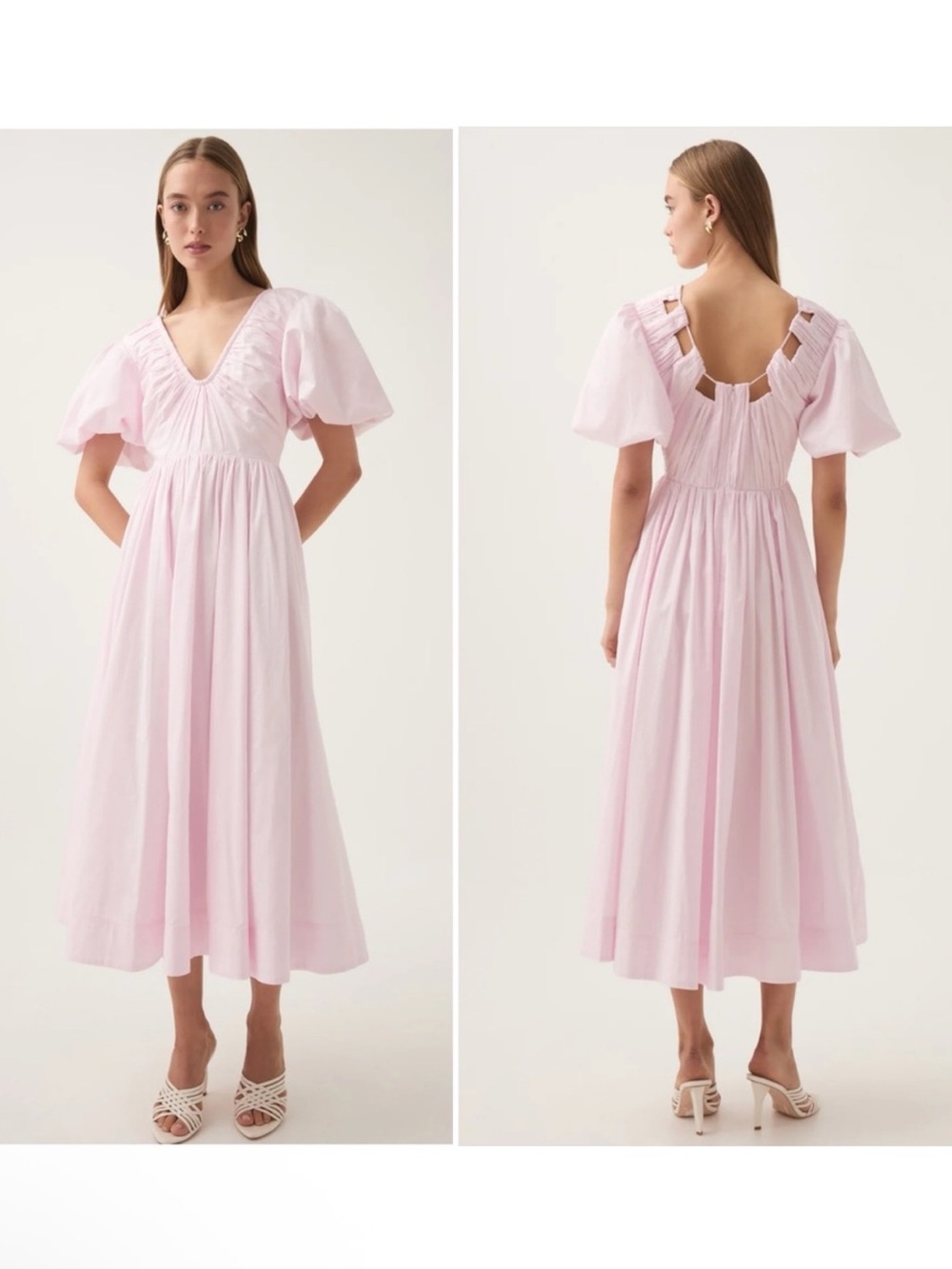 NEW Aje Esmerie Midi Dress Pastel Pink Size 12